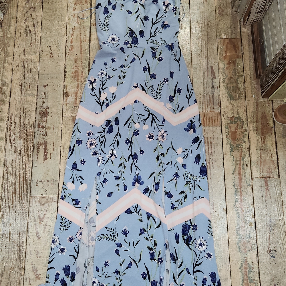 Candie's Floral Blue and Pink Maxi Dress